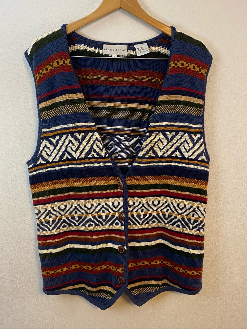 Highgate LTD Vintage Aztec Southwestern Cardigan Sweater Womens Large